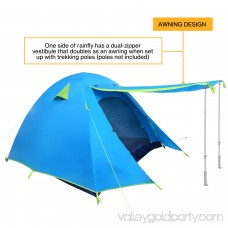 WEANAS 3-4 Backpacking Tent Double Layer Large Space for Outdoor Camping Orange